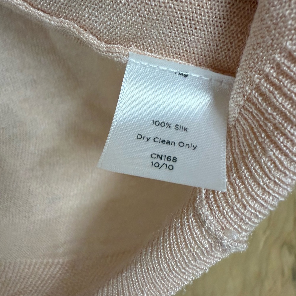 Talbots 100% Silk Cropped Open Cardigan Light Pink Size Medium - Picture 3 of 6